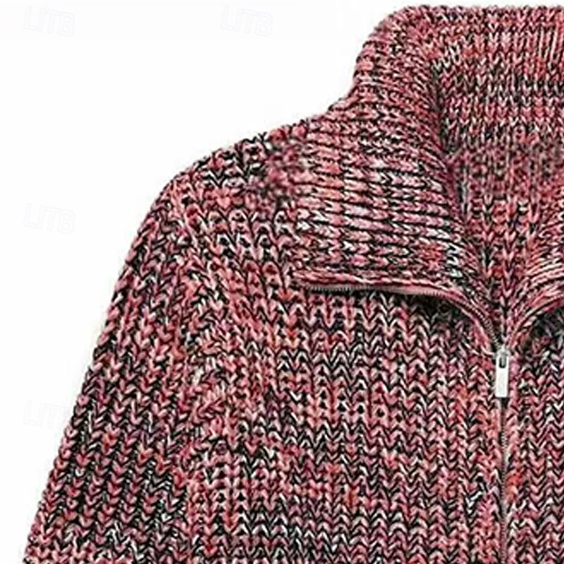 Per uomo Felpa Cardigan A Coste Maglia Top Regolari Lavorato a maglia Semplice Colletto ripiegato Vacanza Moda Casuale Abbigliamento quotidiano Abbigliamento Primavera & Autunno Nero Rosso M L XL del 2025 a $44.99 –P7