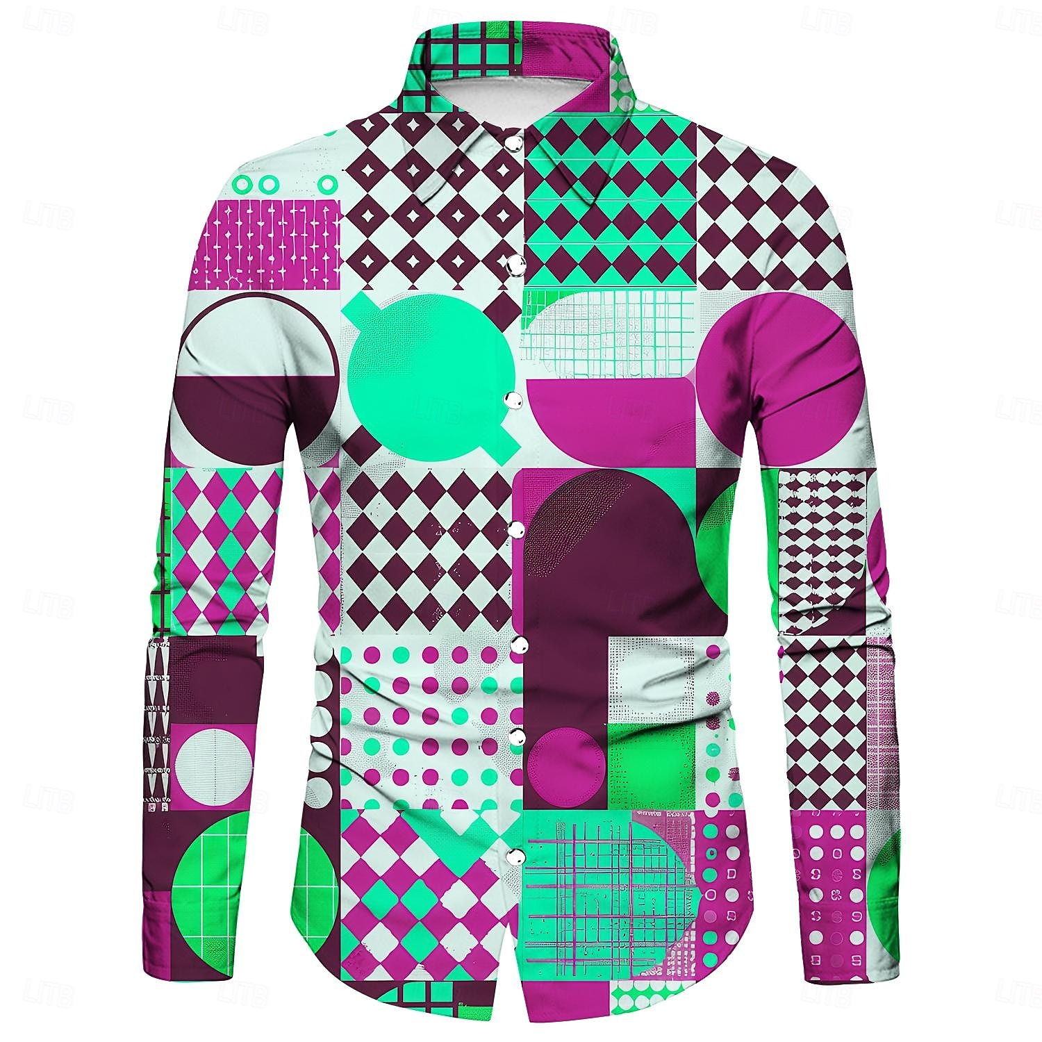 Retro Antiguo Años 70 Camisas Disco Geométrico Psicodélico Hombre Víspera de Todos los Santos Carnaval Festival de Música Desfile del orgullo Fiesta temática retro Adulto Camisas 2025 - $23.99 –P4
