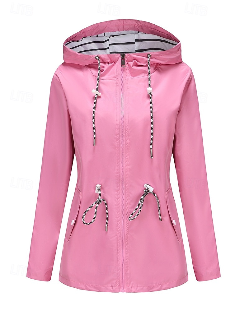 Women's Windbreaker Softshell Jacket Hiking Jacket Outdoor Waterproof Windproof Hiking Outfits Hiking Clothes Spring Autumn / Fall Top Camping / Hiking / Caving Running Black Yellow Pink 2025 - $34.99 –P8