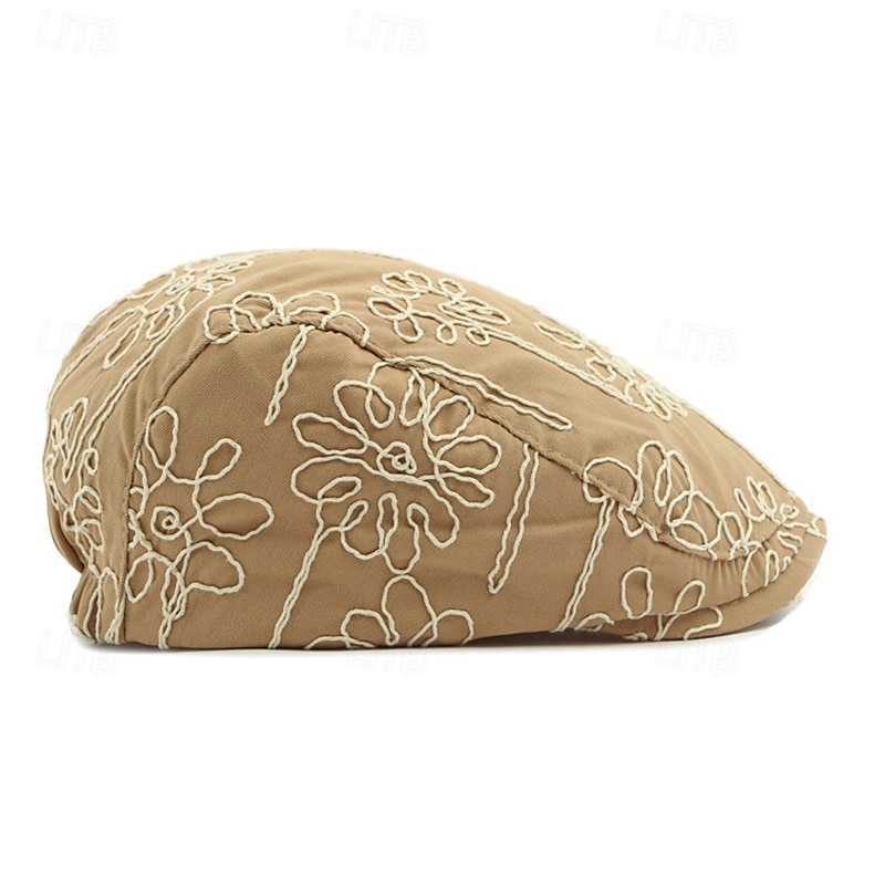 Férfi Vadászsapka Ascot Hat Newsboy Hat Fekete khakizöld 100% pamut Divat Alkalmi Utca Napi Virágos Állítható Fényvédő Légáteresztő 2025 - $11.49 –P2