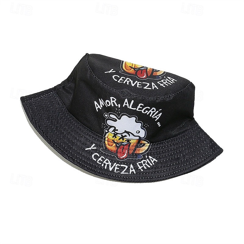 Herren Eimerhut Oktoberfesthut Schwarz Polyester Druck Mode Lässig Straße Täglich Bier Sonnenschutz Atmungsaktiv 2025 - $6.49 –P5