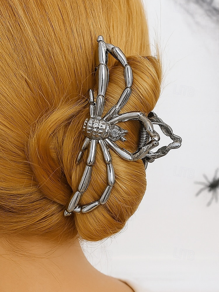 Women’s Halloween Spider Hair Claw Clip – Alloy Gothic Hair Accessory with Creepy Spider Design for Costume Parties, Cosplay and Festive Occasions 2025 - $7.99 –P5