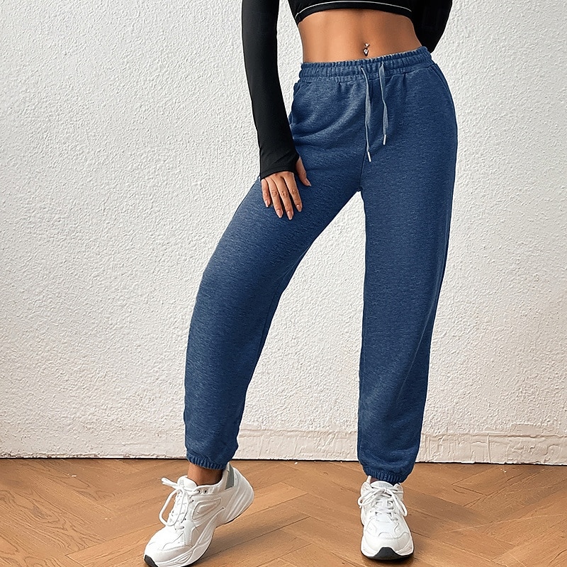 Women's Harem Pants Sports Sweatpants with Pockets Tummy Control Gym Volleyball Workout Bottoms Solid Color Black Blue Grey Cotton Fall Sports Activewear 2025 - $23.99 –P1