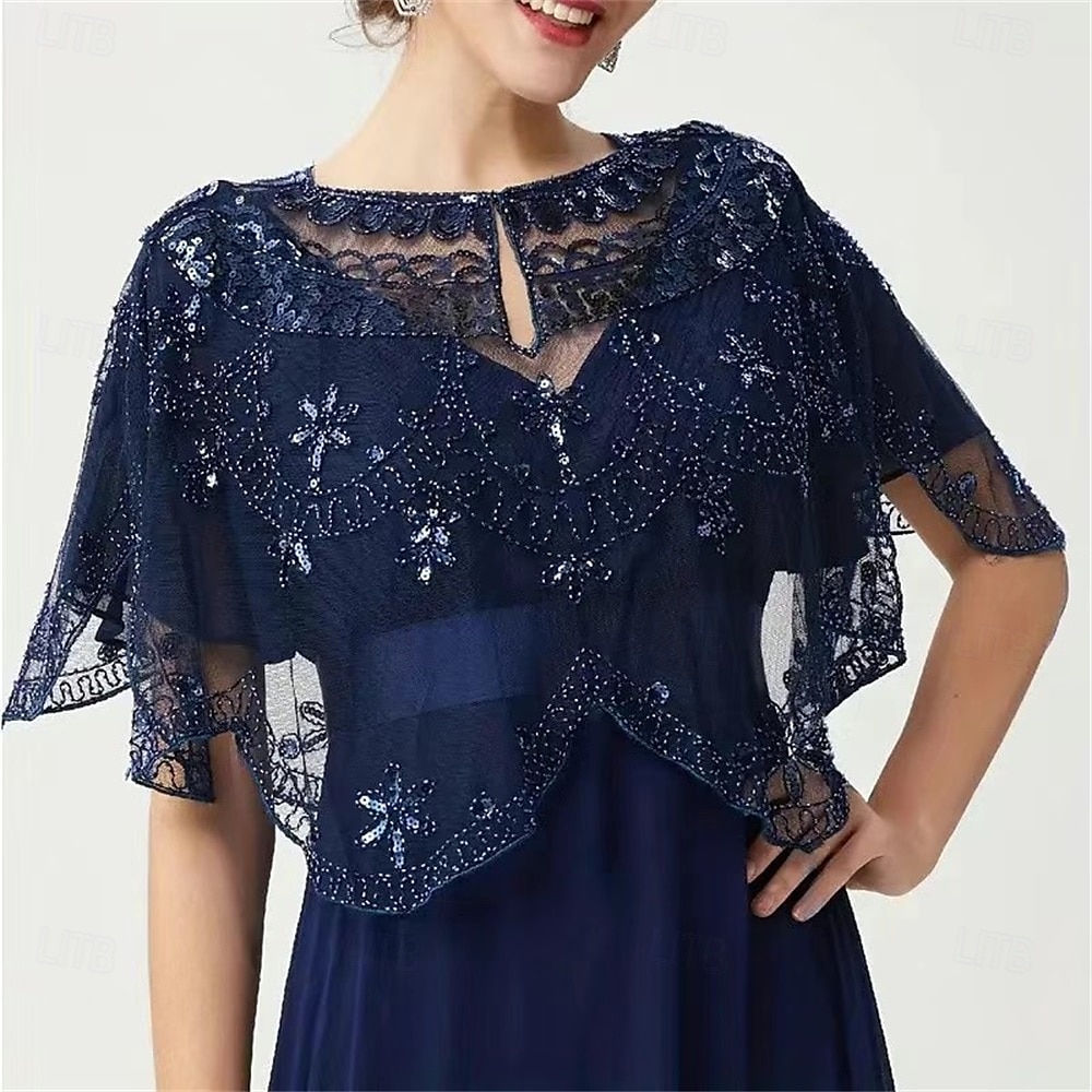 Écharpe Femme Élégant Protection solaire Manche Courte Dentelle Boléros de Mariage Avec Perlage Pour Mariage Été de 2025 ? $14.99 –P3