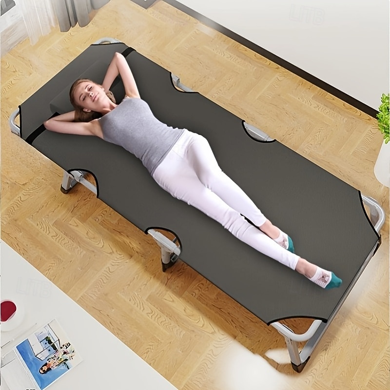Multi-Functional Stainless Steel 1pc Portable Folding Cot - Leisure Lounge Bed with Oxford Fabric - No-Assembly Nap Bed for Office And Home Use 2025 - $130.99 –P1