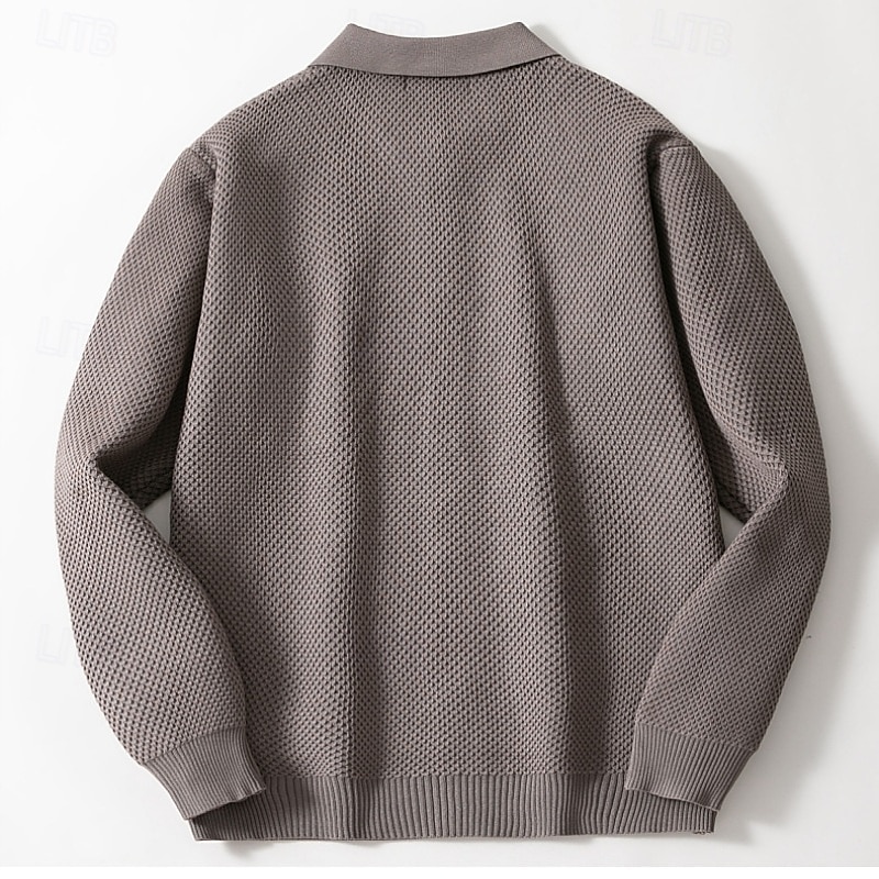 Herren Pullover Strickjacke Gerippt Stricken Normale Oberteile Gestrickt Einfach Umschlagkragen Klassisch Moderne zeitgenössische Lässig Alltagskleidung Bekleidung Frühling & Herbst Kaki Kaffee M L XL 2025 - $51.99 –P3