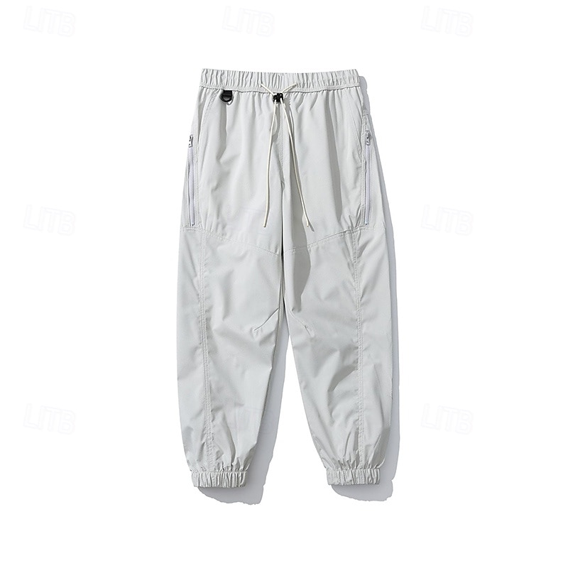 Herren Cargohosen Wanderhosen Jogginghose Regenhose zum Wandern Winter Außen Normale Passform Wasserdicht Winddicht Unterteile Kordelzug Tasche Elastischer Bund Dunkelgrau Schwarz Camping / Wandern 2025 - $51.99 –P13