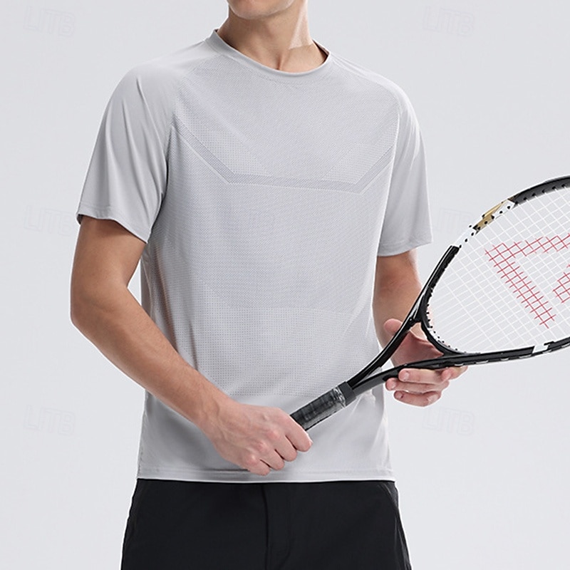 Pánské Výkonnostní košile Sportovní tričko Krátký rukáv Tričkový Vrchní část oděvu Venkovní Rychleschnoucí Ter Emen proti zápachu Prodyšné Polyester Tmavě šedá Bílá Růžová Tenis Golf Běh 2025 - $12.99 –P6
