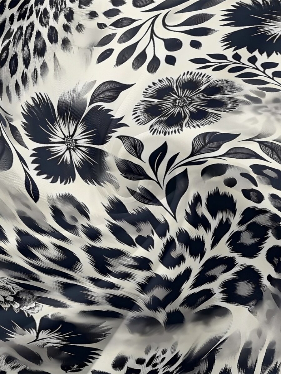Damen Midikleid Freizeitkleid Chiffon Schwingkleid Modern Urlaub Täglich Wochenende Normale Passform Blumen Leopard Langarm V Ausschnitt Purpur Dunkelviolett Grau Sommer Frühling Herbst 2025 - $31.99 –P3