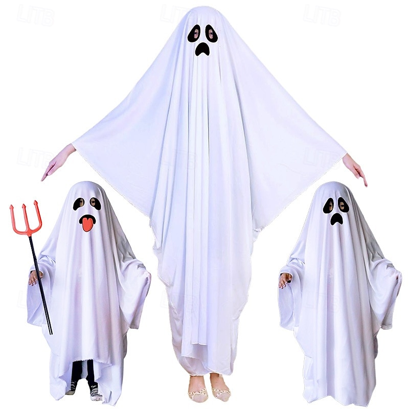 Fehér Lepedő Szellem Halloween Pelerin / köpeny Jelmez Borzalom Ijesztő jelmez Gyermek Felnőttek Uniszex Mindszentek napja Farsang Teljesítmény Parti Egyszerű Halloween jelmezek Kiöltözik 2025 - $19.49 –P5