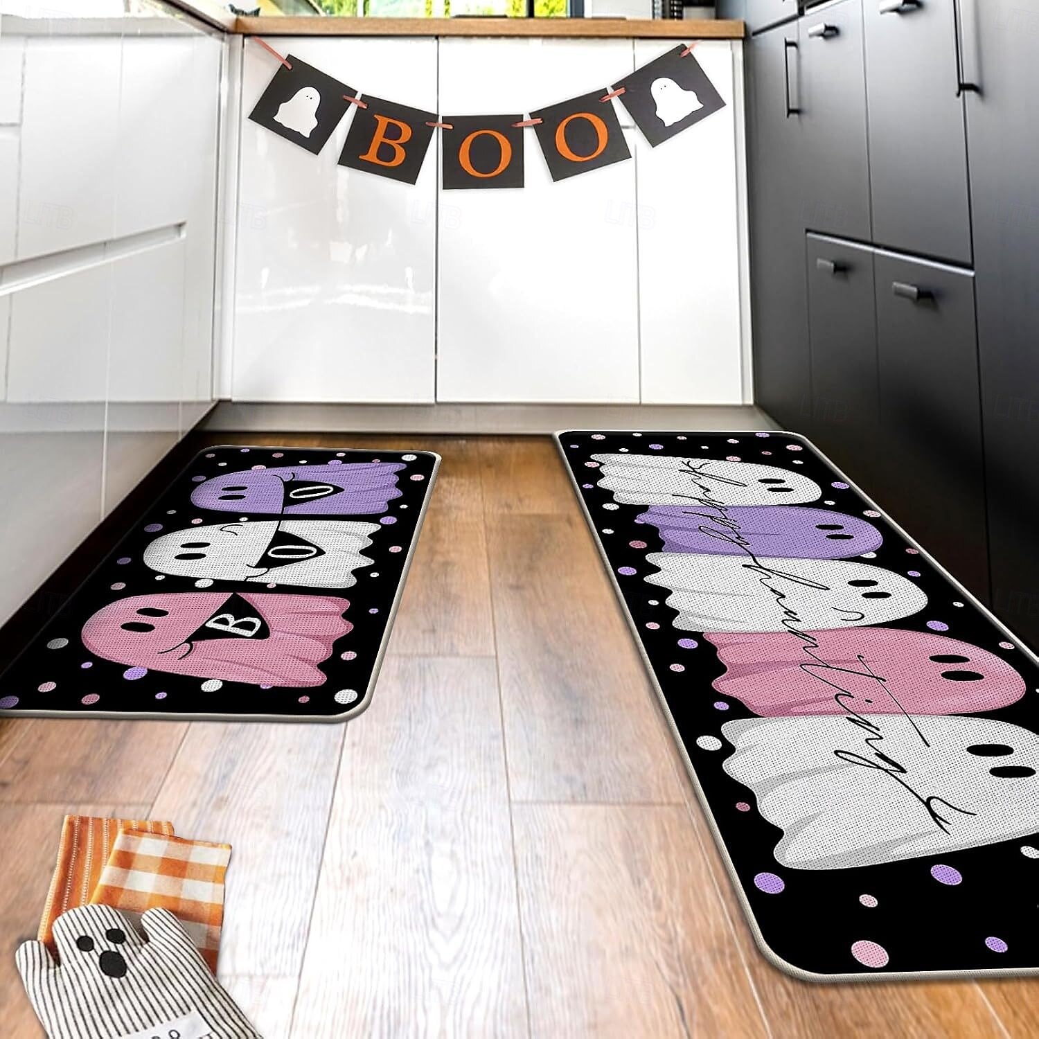 Halloween spöke köksmatta - halkfri, absorberande badmatta &entrématta, perfekt för juldekorationer 2025 - $34.99 –P2