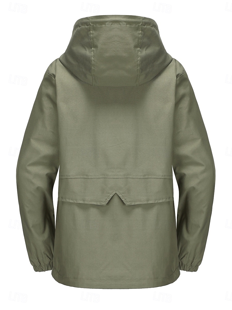 Dam Trenchcoat Hoodiejacka Bekväm Andningsfunktion Dragkedja Ficka Ledigt Slät Semester Gata Dagliga kläder Utekväll Dragkedja Normal Luvtröja Normal Långärmad Ytterkläder Svart Gul Vin Vår Höst 2025 - $51.99 –P12