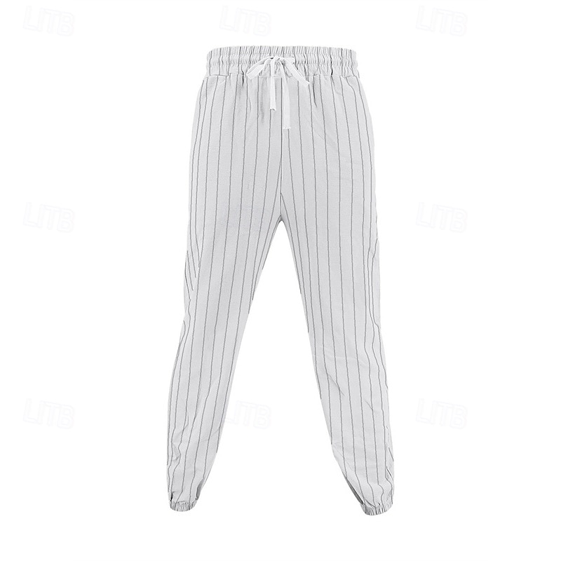 Hombre Pantalones de lino y algodón Pantalones deportivos Pantalones de Deporte Persona que practica jogging Pantalones Bolsillo Cintura elástica Correa A Rayas Comodidad Deporte Diario Moda Casual 2025 - $23.99 –P3