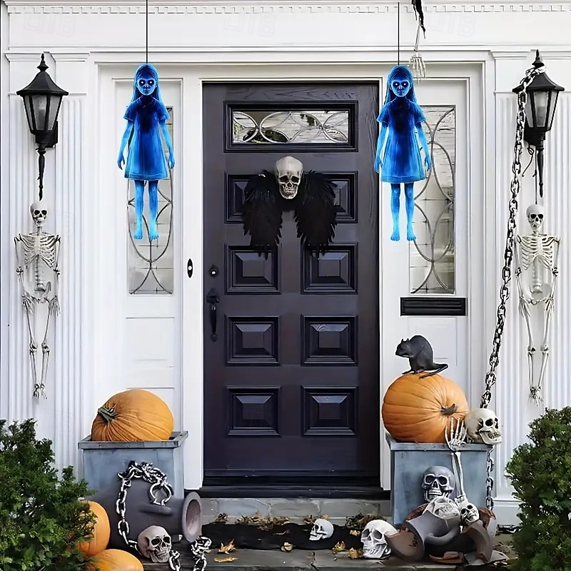 2pcs of Halloween Metal Yard Signs Double Ghost Garden Stakes Perfect for Horror Zombie And Vampire Themes Outdoor Yard Patio Garden Decor 2025 - $17.49 –P9