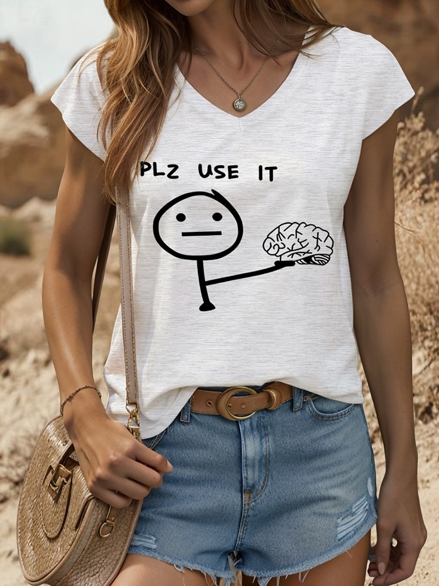 Débardeur camisole à lettres graphiques pour femmes, vintage, élégant, classique, sans manches, manches courtes, col en V, hauts classiques, vêtements de vacances quotidiens, imprimé noir, blanc, de 2025 ? $17.99 –P5