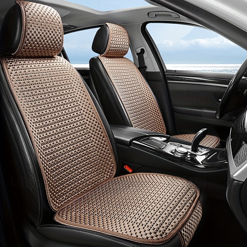 2025年 シンプルで多用途なデザインとクールな素材を使用したフロントシングルシート用の必須サマーシートクッション1セット。快適で通気性があり、取り付けが簡単です。  コレクション – $25.99 –P6