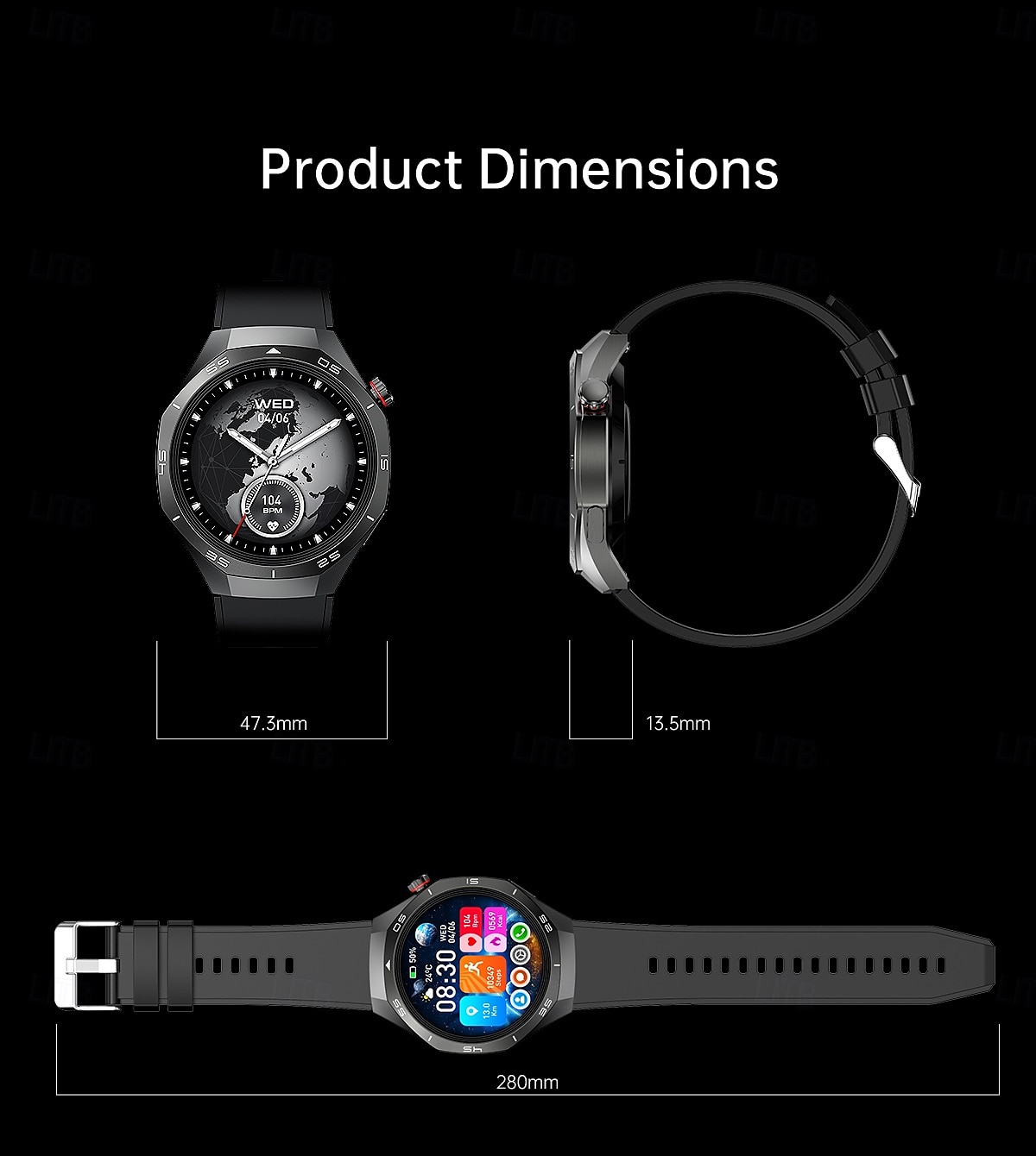 HW95 Smart Watch Men 1.53 inch AMOLED HD Display Sports Health Tracker Waterproof Bluetooth Call Smartwatch 2025 - $39.99 –P19