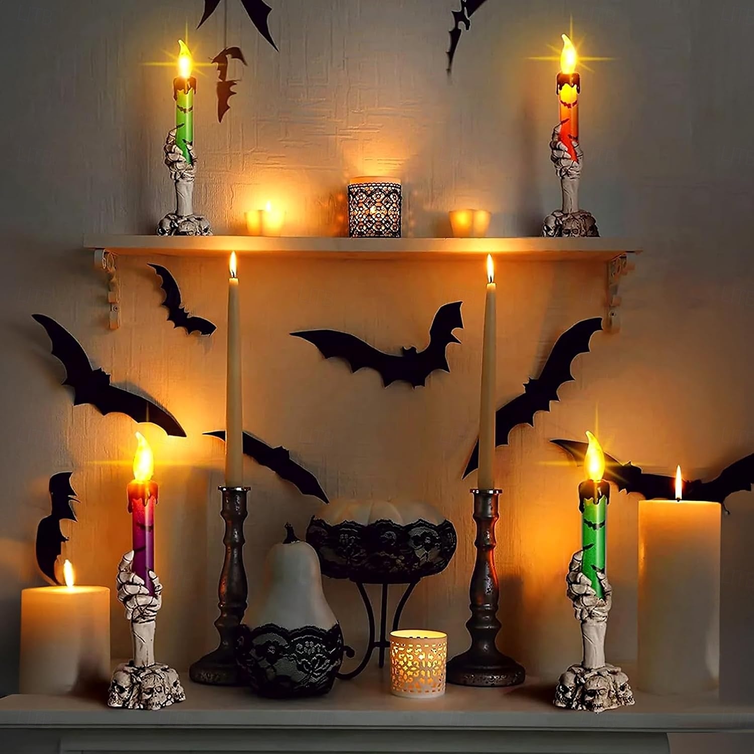 1 Pc 21.5cm Halloween Ghost Hand LED Electronic Candle Decorative Light Indoor Restaurant Party Decoration Light Decoration Light 2025 - $7.99 –P4