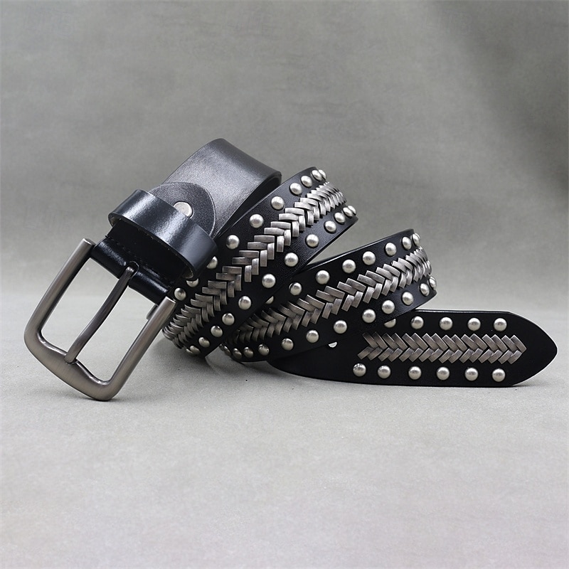 Homme Ceinture Ceinture Taille Noir Derme Alliage Durable Ajustable Uni Extérieur Quotidien de 2025 ? $42.99 –P2