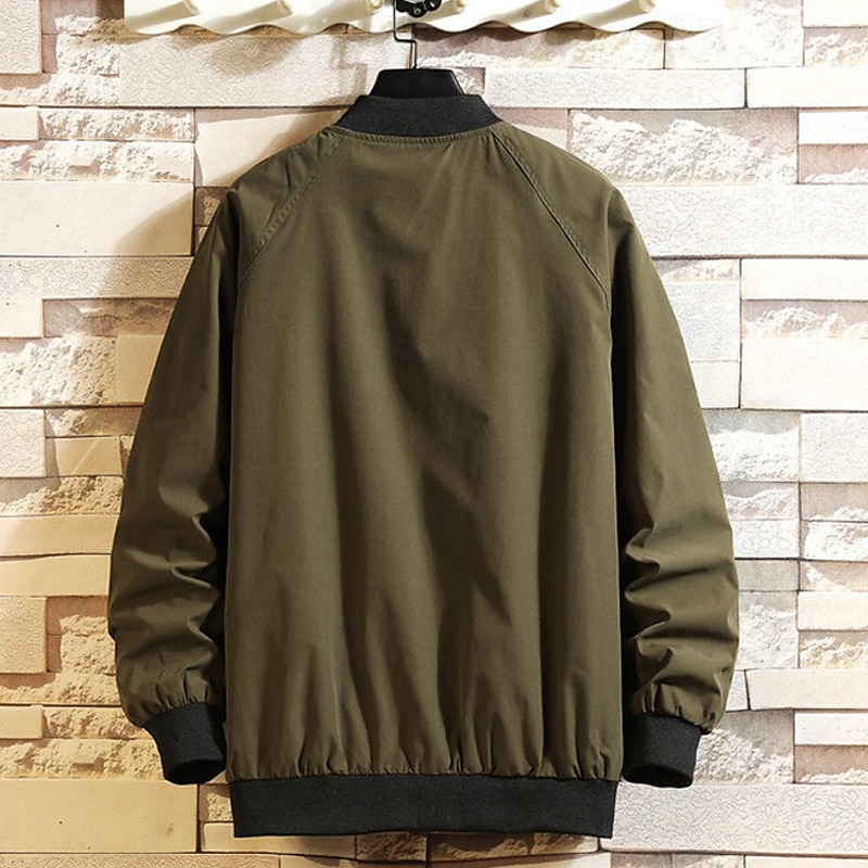 Herren Leichte Jacke Freizeitjacke Urlaub Täglich Atmungsaktiv Tasche Frühling Herbst Farbblock Mode Klassisch Stehkragen Regulär Aprikose Schwarz Gelb Grün Armeegrün Jacken 2025 - $35.99 –P15