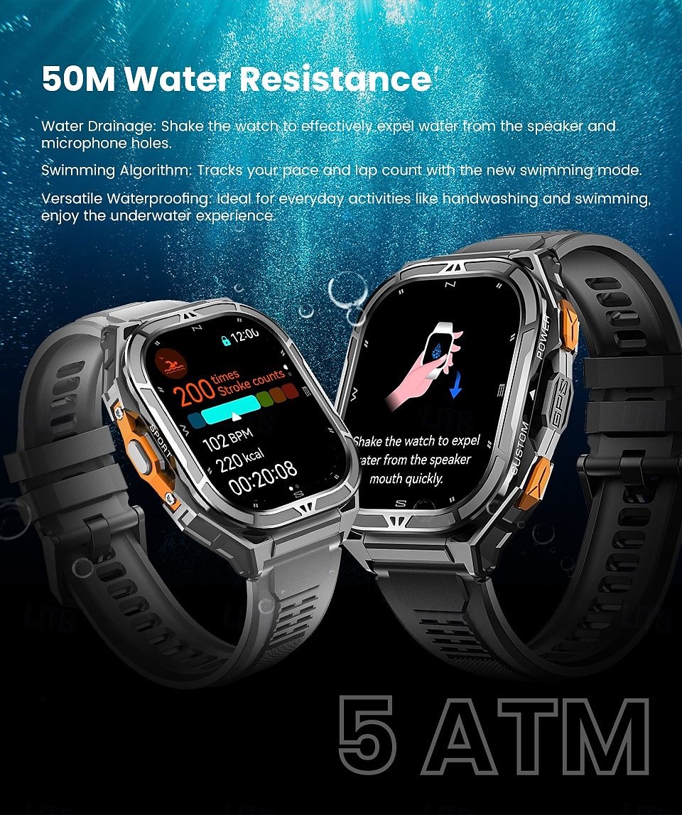 X5 Montre intelligente 1.96 pouce Smartwatch Montre Connectée Bluetooth Rappel d'appel Moniteur d'Activité Moniteur de Fréquence Cardiaque Rappel sédentaire Trouver mon Appareil Compatible avec de 2025 ? $68.99 –P7