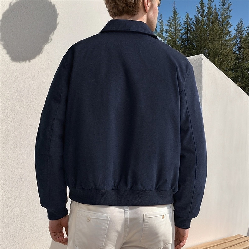 Per uomo Giacca Leggera Giacca Casual Vacanza Quotidiano Tasca Primavera Autunno Semplice Moda Classico Bavero Regolare Nero Blu marino Beige Giacca del 2026 a $41.99 –P7