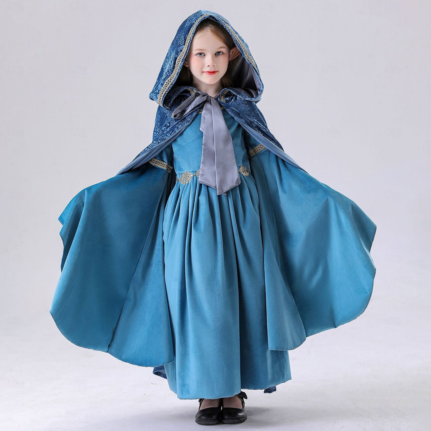 Retro Vintage Mittelalterlich Renaissance Kleid Umhang Tunikakleid Wikinger Keltischer Ritter Elfen A-Linie Mädchen Keltisch Vikinger Fantasie Halloween Karneval Leistung Party LARP Kinder Kleid 2025 - $53.99 –P4