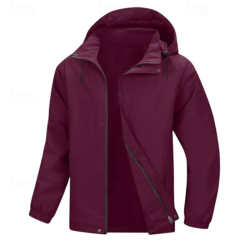 Herren Outdoorjacke Freizeitjacke Urlaub Täglich Wasserdicht Winddicht Tasche Herbst Winter Einfach Mode Klassisch Mit Kapuze Regulär Hellgrün Wein Marineblau Blau Khaki Jacken 2025 - $36.99 –P2