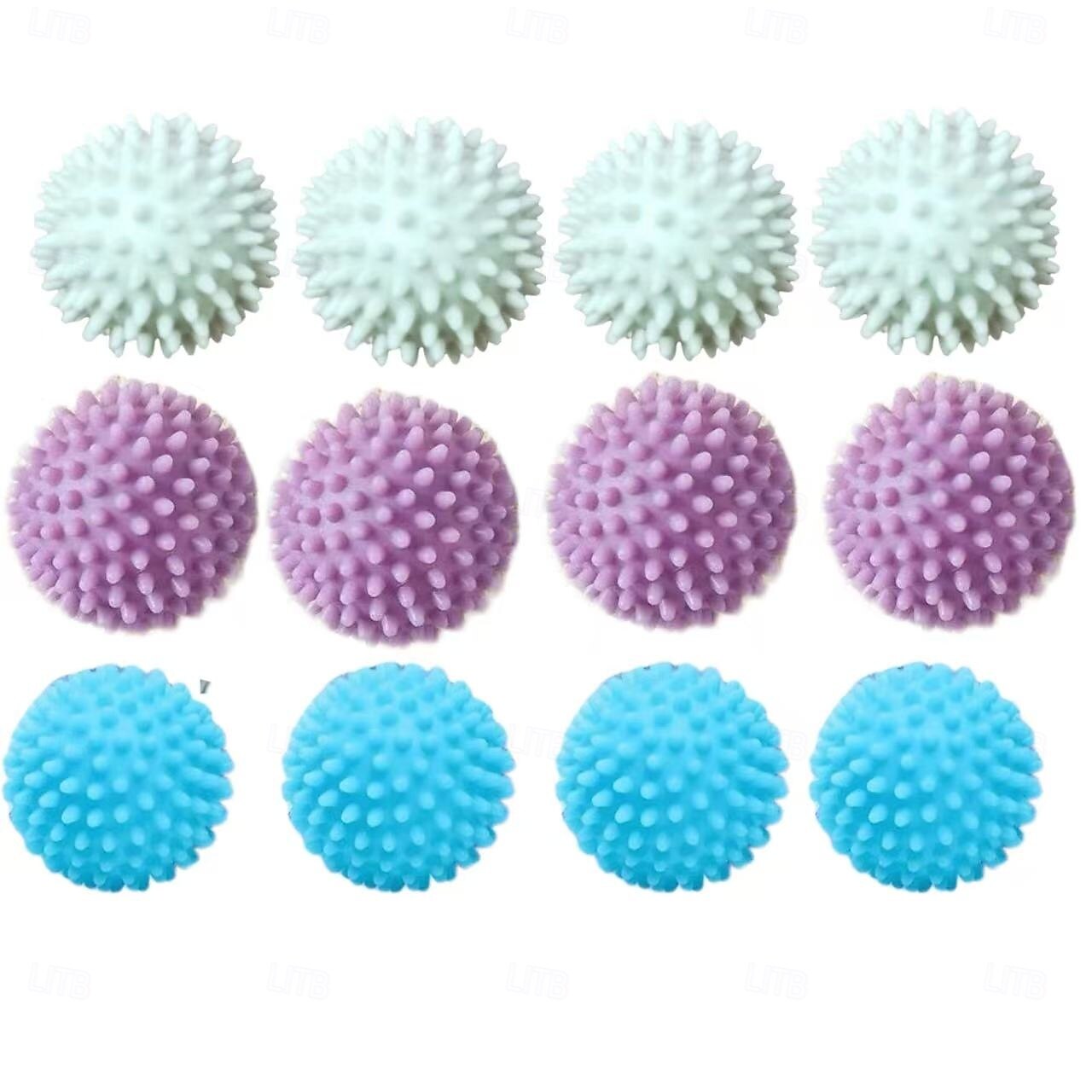 12er-Pack wiederverwendbare magische Wäschebälle, Alternative zum Weichspüler, langlebige Wäschebälle gegen Verknoten und Schmutzentfernung, weiß/blau/lila, verbesserter Wasserwirbel für sanfte 2025 - $6.99 –P4