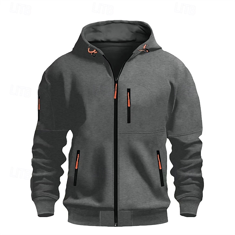 Per uomo Felpa con cappuccio Felpa con cappuccio a zip intera Nero Bianco Vino Blu marino Blu Reale Con Cappuccio Semplice Con zip Tasca Sport & Outdoor Quotidiano Ferie Poliestere Streetwear del 2025 a $22.99 –P5