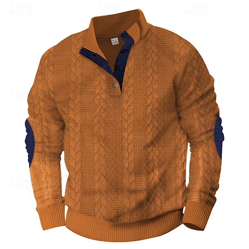 Pánské Mikina Polo mikina Světle šedá Stojáček Bez vzoru S texturou Ležérní Denní Sporty a outdoor Šik ven Chladný Sportovní oblečení Jaro & podzim Oblečení Mikiny s kapucí Mikiny Dlouhý rukáv Volný 2026 - $24.99 –P6