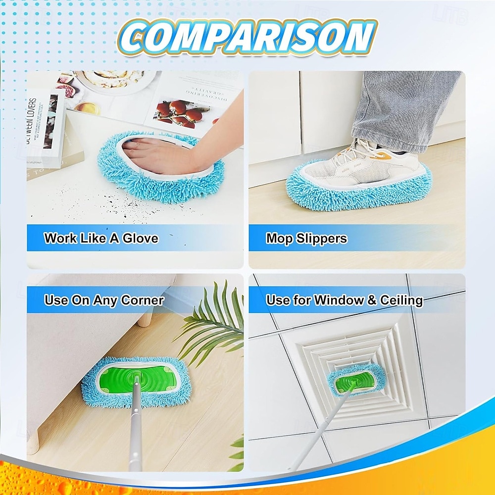 set di panni per mocio in microfibra riutilizzabili da 12 pollici, ricariche per mocio lavabile per pavimenti bagnati &lavaggio a secco, compatibile con la maggior parte dei mop piatti, testine del 2025 a $13.99 –P7