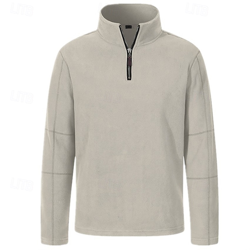 Per uomo Maglia Felpa con cappuccio in pile Felpa con zip corta Nero Marrone Verde Cachi Grigio scuro Collo Alto Semplice Zip a un quarto Sport & Outdoor Casuale Quotidiano Streetwear Cool del 2025 a $25.99 –P5