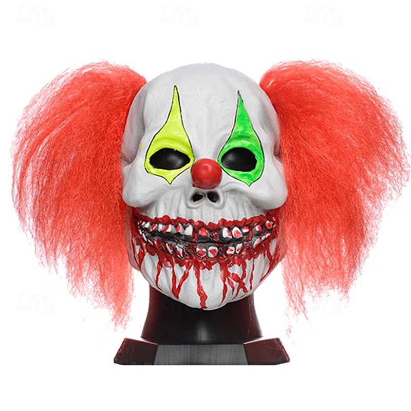Maschera da clown malvagio di Halloween per adulti, maschera in lattice per costumi spaventosi realistici, maschera da Joker sorridente e inquietante per cosplay, spettacoli, feste al bar e del 2025 a $22.99 –P1