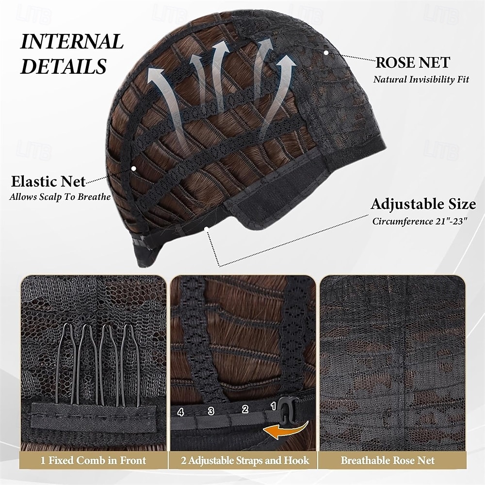 2026年 メンズ ライトブラウン ウィッグ ショート レイヤード ナチュラル ウェーブ 合成耐熱ウィッグ 男性 男 日常 パーティー コスチューム ハロウィン コスプレウィッグ  コレクション – $22.99 –P6