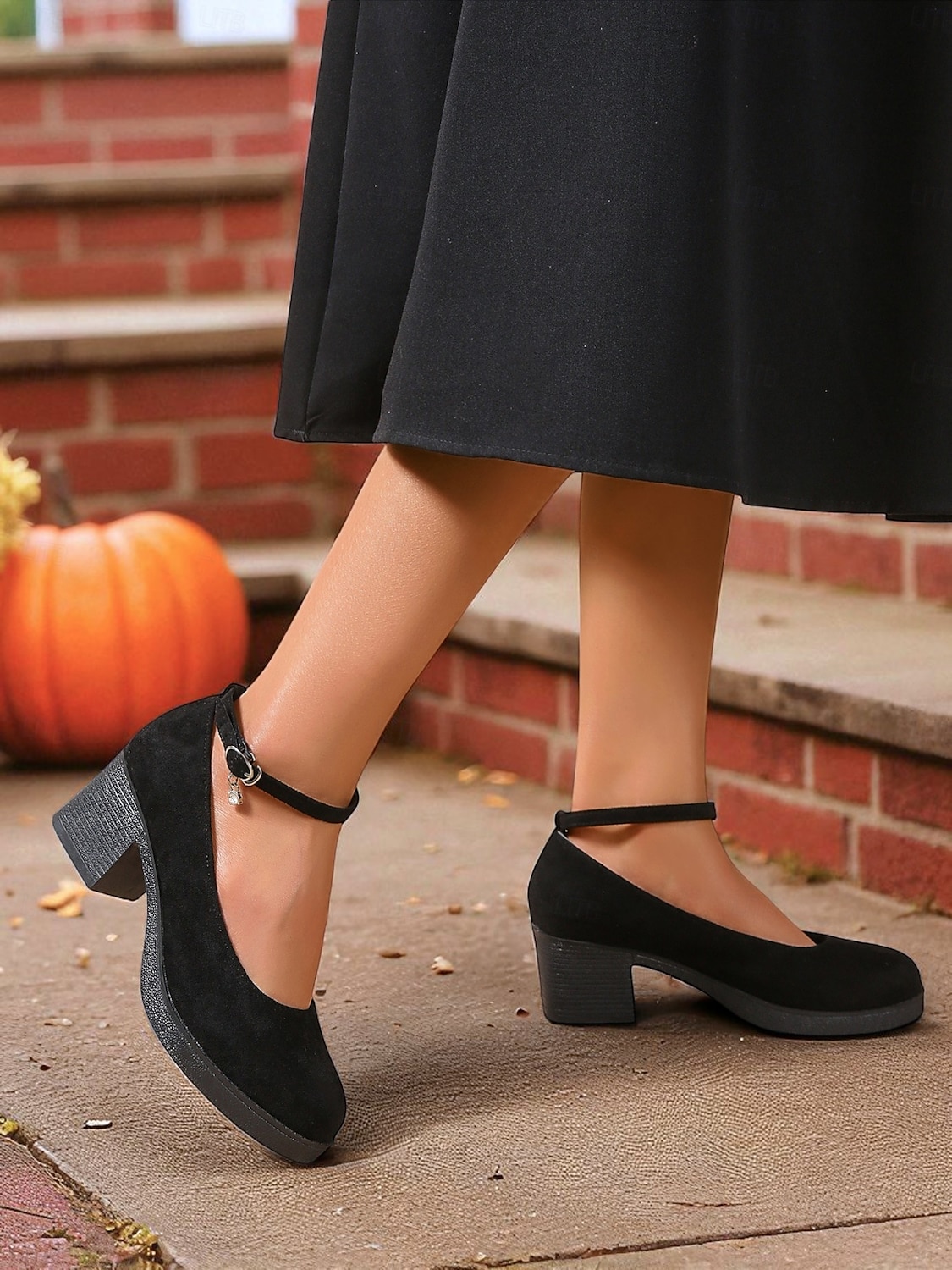 Chaussures noires à talons épais et bride à la cheville pour femmes, décontractées ou habillées pour le travail, le dîner et la vie quotidienne de 2025 ? $24.99 –P4