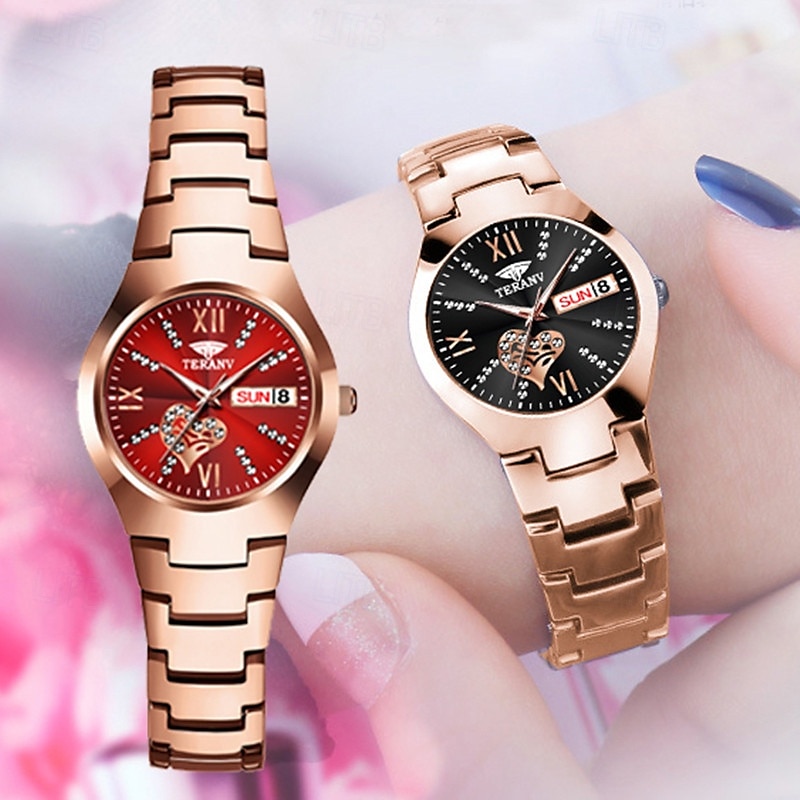 1 stuk nieuwe modieuze en trendy kalender datumweergave dames quartz horloge IPX7 waterbestendig lichtgevende legering band eenvoudig maar luxe casual leven reizen sport dames zakelijk polshorloge 2025 - $19.99 –P14