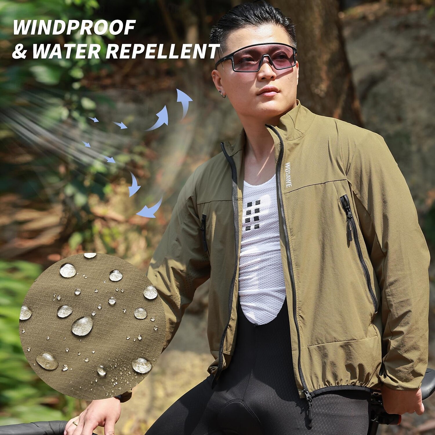 wosawe lente en zomer racefiets windjack winddicht waterdicht fietskleding ademend lange mouwen jack be223 2025 - $57.99 –P19