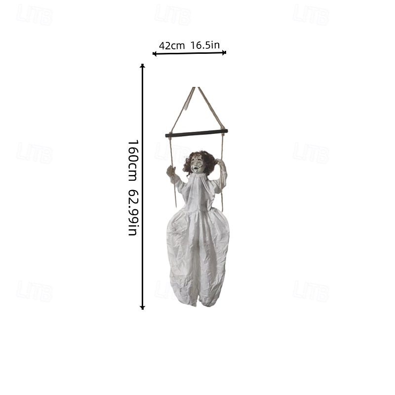 Decorazione per esterni di Halloween, grande altalena per ragazza fantasma, suono luminoso, scena horror del 2025 a $213.39 –P5