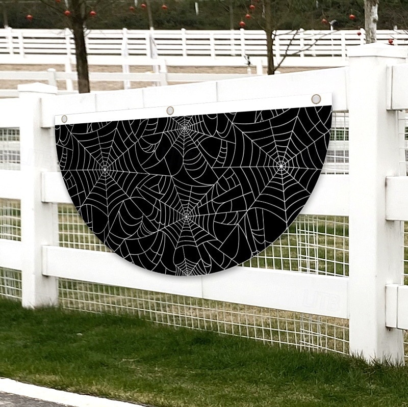 Σημαία με βεντάλια για το Halloween, εξωτερική σημαία για εξωτερικούς χώρους, φράχτης αυλής για το Halloween, κρεμαστός τρομακτικός φράχτης κολοκύθας, σημαία, διακόσμηση τραπεζιού, φθινοπωρινή διακόσμηση δωματίου, αισθητική, διακόσμηση πάρτι γενεθλίων για 2025 - $4.49 –P3