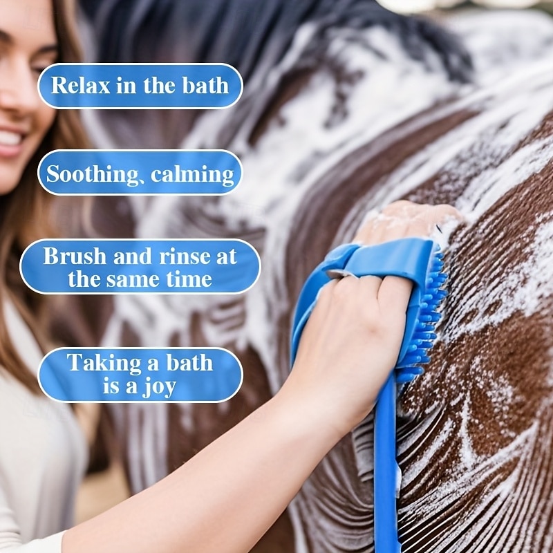 Outil de bain pour chevaux 5 en 1 et brosse douce, brosse polyvalente pour chevaux avec buse de tuyau d'arrosage, outil de massage pour toilettage de chevaux adapté aux bovins, chevaux, moutons, etc. de 2025 ? $27.99 –P5