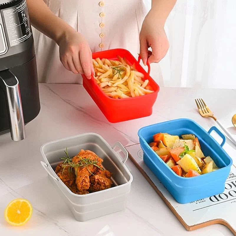 Foldable Air Fryer Silicone Baking Tray Reusable Non Stick Heat Resistant Kitchen Mat for Cooking Roasting Grilling Dishwasher Safe Accessory for Home Baking Use 2025 - $21.99 –P4