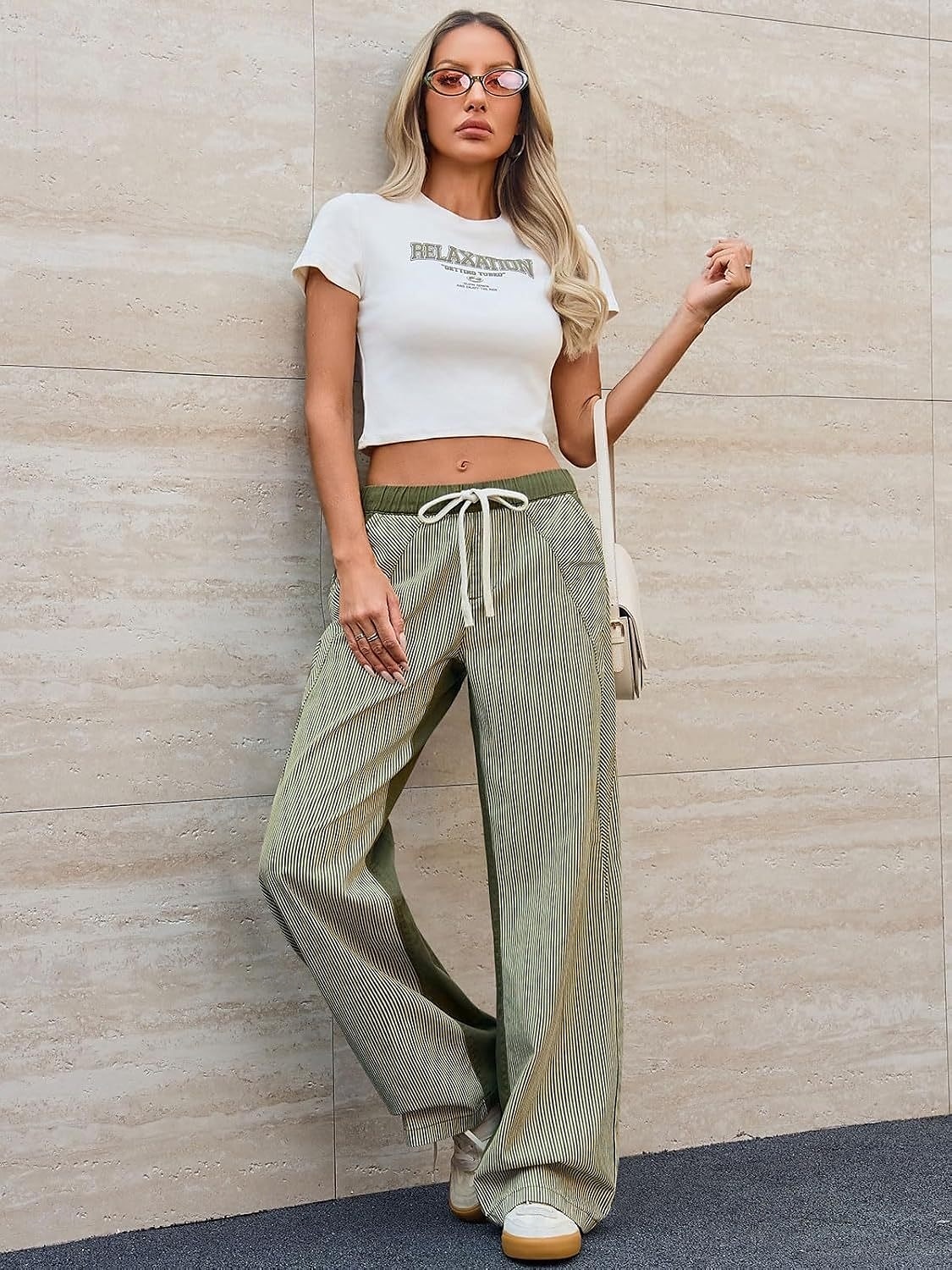 dam bomullsblandad denim culottes vida ben semester vintage snygg full längd medelhög midja randig lapptäcke randig bekväm oelastisk utomhus semester hem marinblå jordgul svart armégrön 2025 - $44.99 –P5