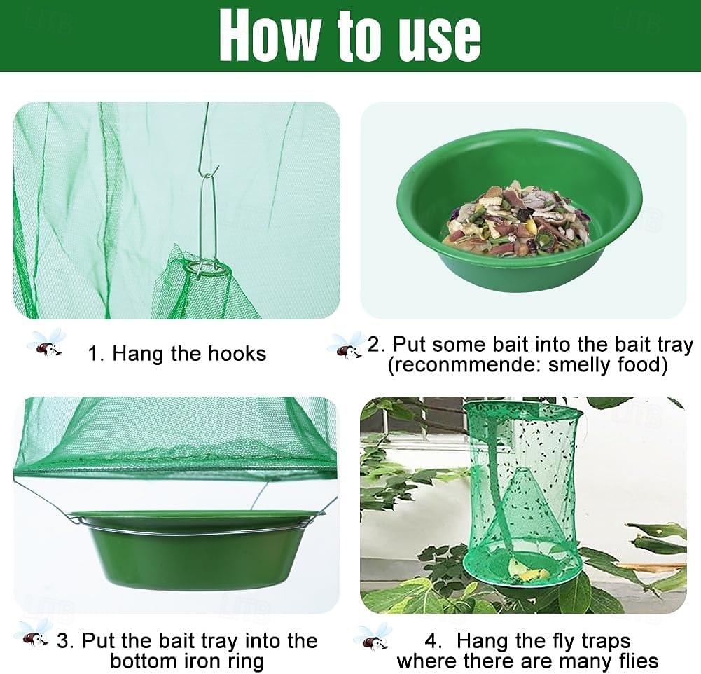 Πακέτο 4 παγίδων μυγών για εξωτερικούς χώρους, παγίδες μυγών, κρεμαστά κλουβιά για εσωτερικούς ή εξωτερικούς χώρους, αγροκτήματα, πάρκα, στάβλους, κήπους, εστιατόρια 2026 - $25.99 –P2