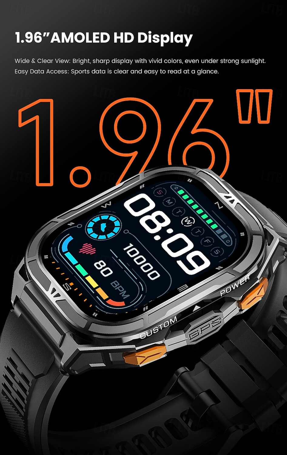 X5 Montre intelligente 1.96 pouce Smartwatch Montre Connectée Bluetooth Rappel d'appel Moniteur d'Activité Moniteur de Fréquence Cardiaque Rappel sédentaire Trouver mon Appareil Compatible avec de 2025 ? $68.99 –P2