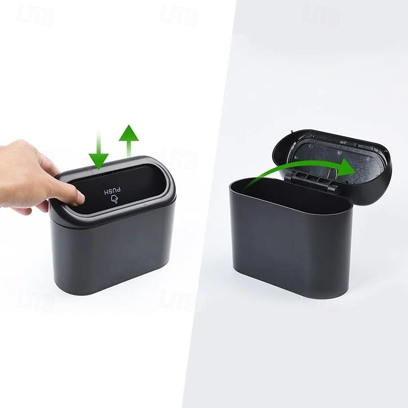 Závěsný odpadkový koš na dveře auta, mini odpadkový koš do auta s víkem, multifunkční úložný box, organizér na opěradlo sedadla, boční závěsný kontejner pro vozidla 2025 - $7.99 –P8