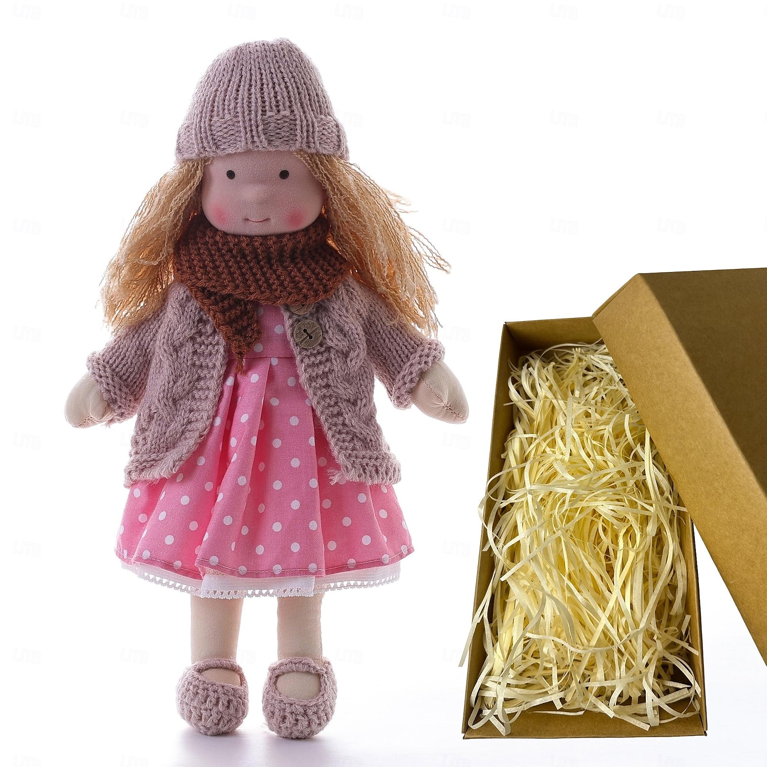 Waldorfpuppe mit Baumwollkörper, Künstlerpuppe, handgefertigte Mini-Anziehpuppe, DIY-Halloween-Geschenkbox, Verpackung, Segen (ausgenommen Kleintierzubehör) für Weihnachtsgeschenke 2025 - $42.99 –P14