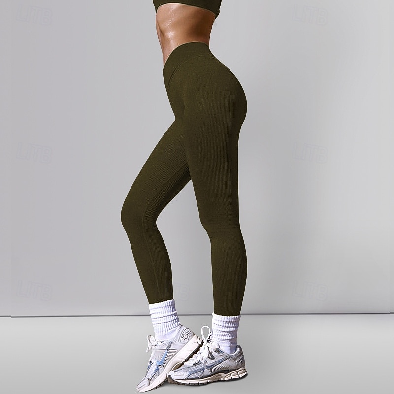 Women's Capri Leggings Yoga Leggings with Pockets Tummy Control High Waist Gym Workout Athletic Bottoms Solid Color Black White Dark Green Fall Sports Activewear Tight Fit 2026 - $18.99 –P7