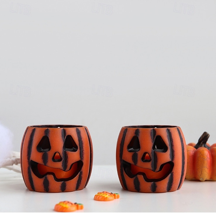 1 kpl halloween-kurpitsan muotoinen led-elektroninen kynttilävalo sisä- ja ulkotiloihin juhla-makuuhuoneen ravintolan juhlava tunnelma koristevalo 2025 - $6.49 –P1