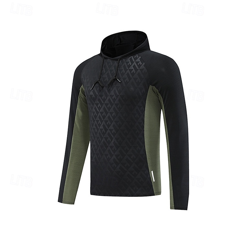 Voor heren Wandeltop Sporthoodie Lange mouw Capuchon Kleding Bovenlichaam Buiten Sneldrogend Zweetafvoerend anti-geur Ademend Polyester Lapwerk Donker Grijs Zwart Rood Jagen Tennis Sportschoenen 2025 - $21.99 –P3